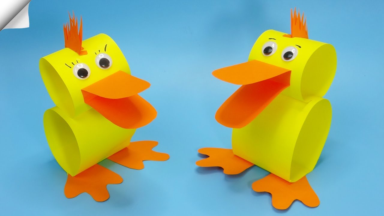 Moving paper toys - How to make a paper duck 